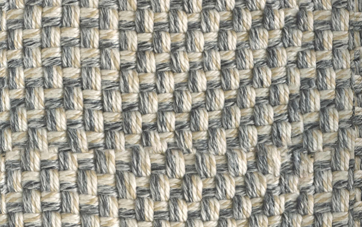 Blue/Beige | Beatrix Square Pouf