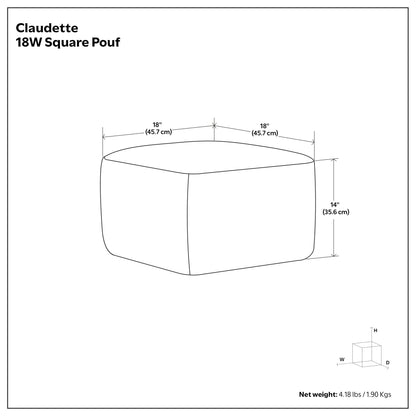 Black/Cream/Sand | Claudette Square Pouf