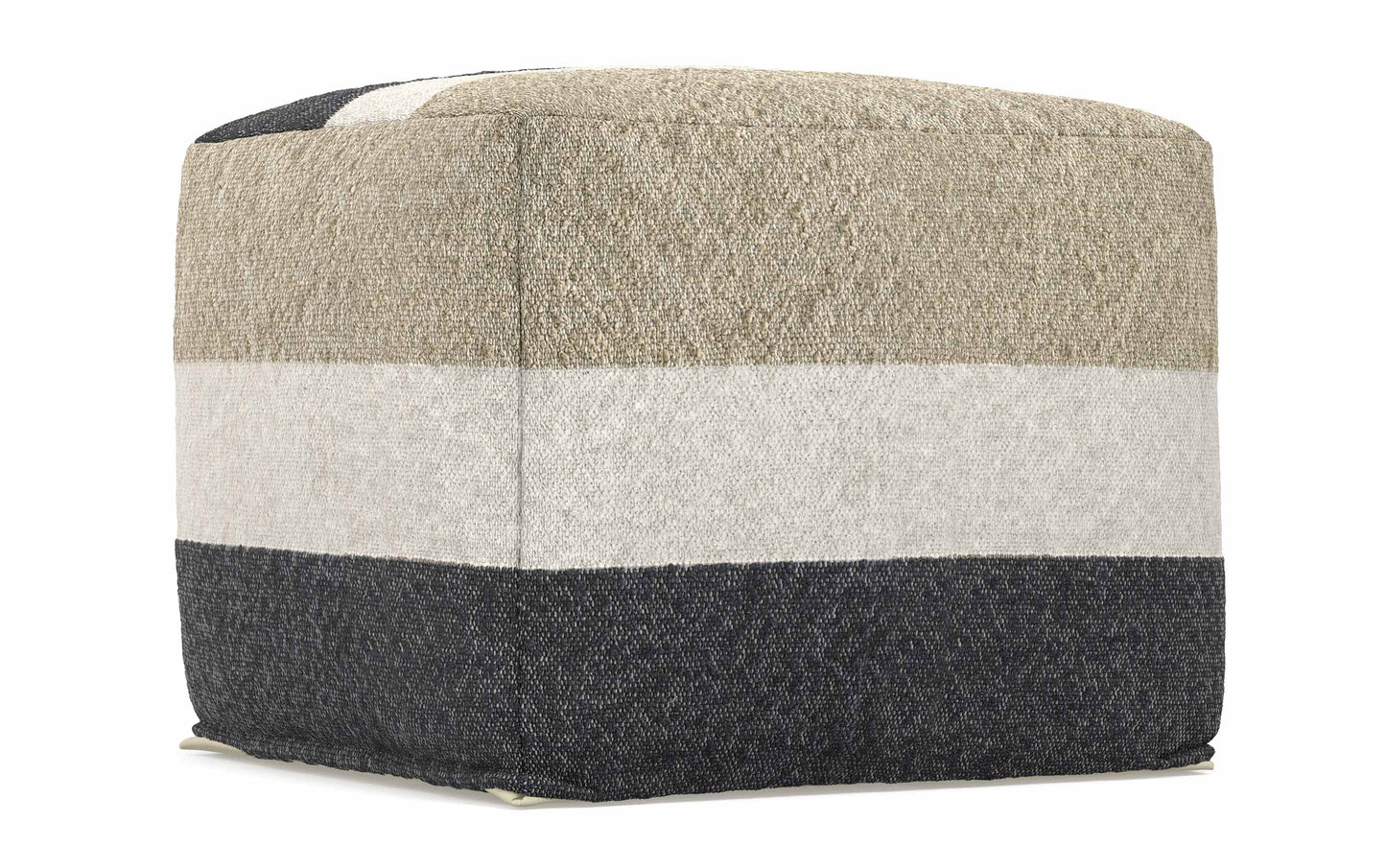 Black/Cream/Sand | Claudette Square Pouf