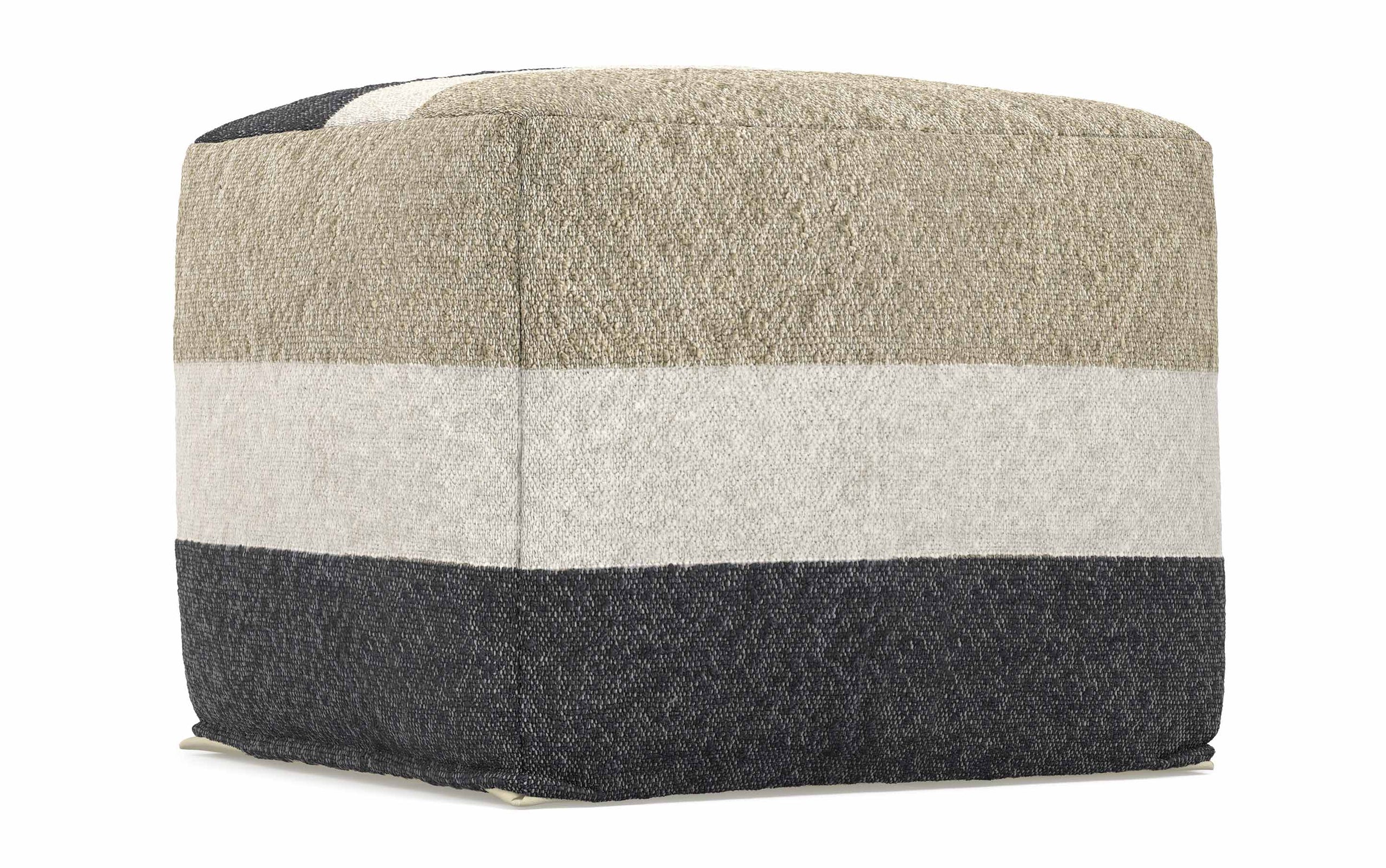 Black/Cream/Sand | Claudette Square Pouf