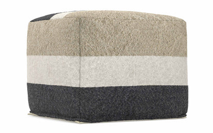Black/Cream/Sand | Claudette Square Pouf