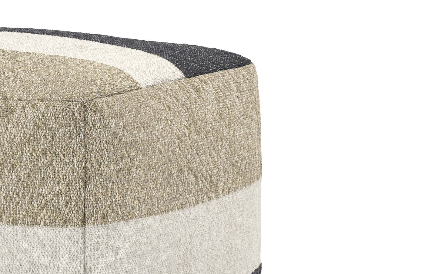Black/Cream/Sand | Claudette Square Pouf
