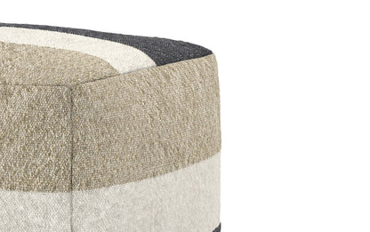 Black/Cream/Sand | Claudette Square Pouf
