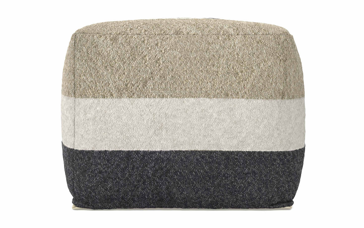 Black/Cream/Sand | Claudette Square Pouf