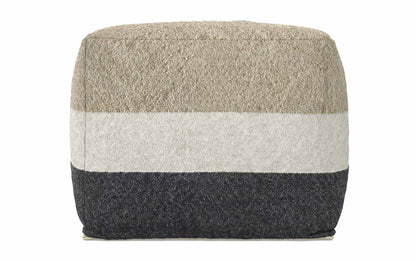 Black/Cream/Sand | Claudette Square Pouf