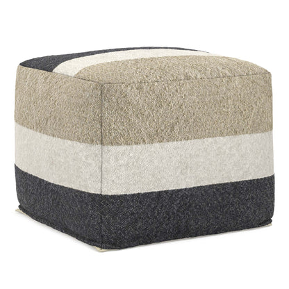 Black/Cream/Sand | Claudette Square Pouf