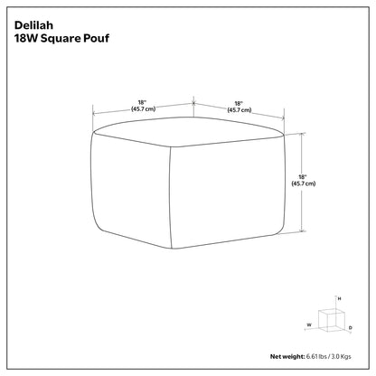 Delilah Square Woven Pouf