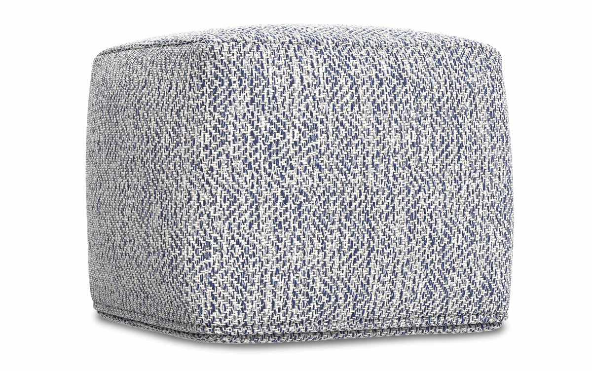 Blue | Nate 18 inch Square Pouf