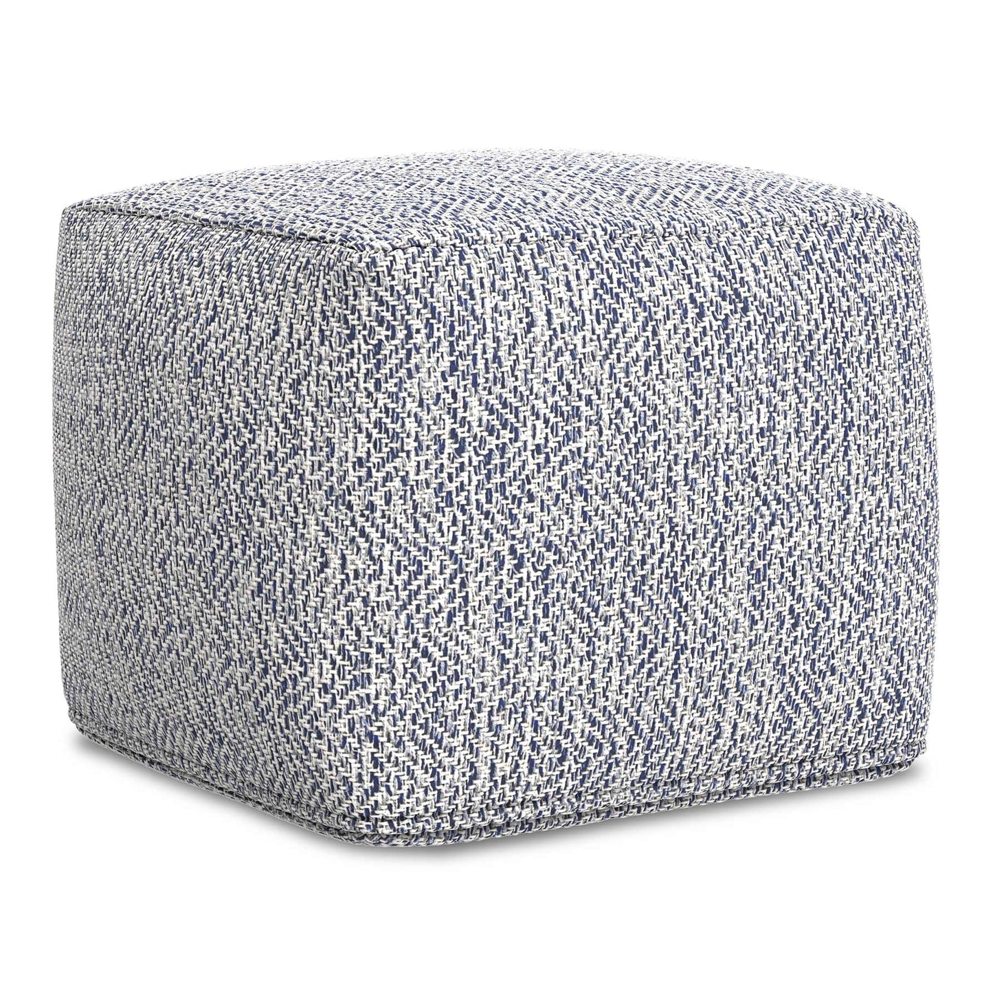 Blue | Nate 18 inch Square Pouf