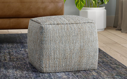 Grey | Nate 18 inch Square Pouf