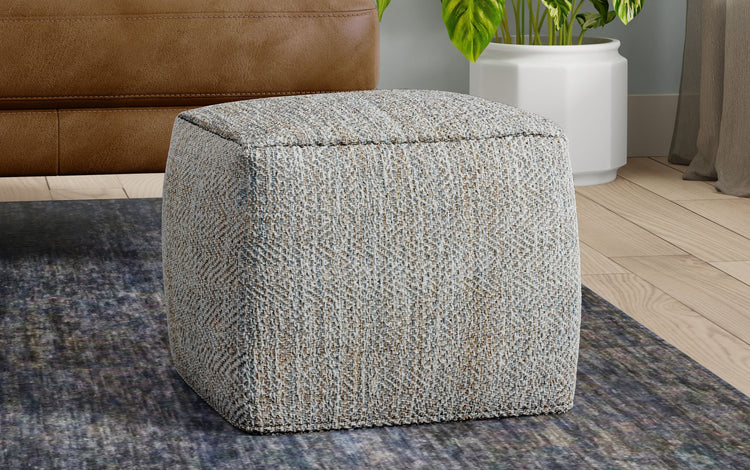 Grey | Nate 18 inch Square Pouf