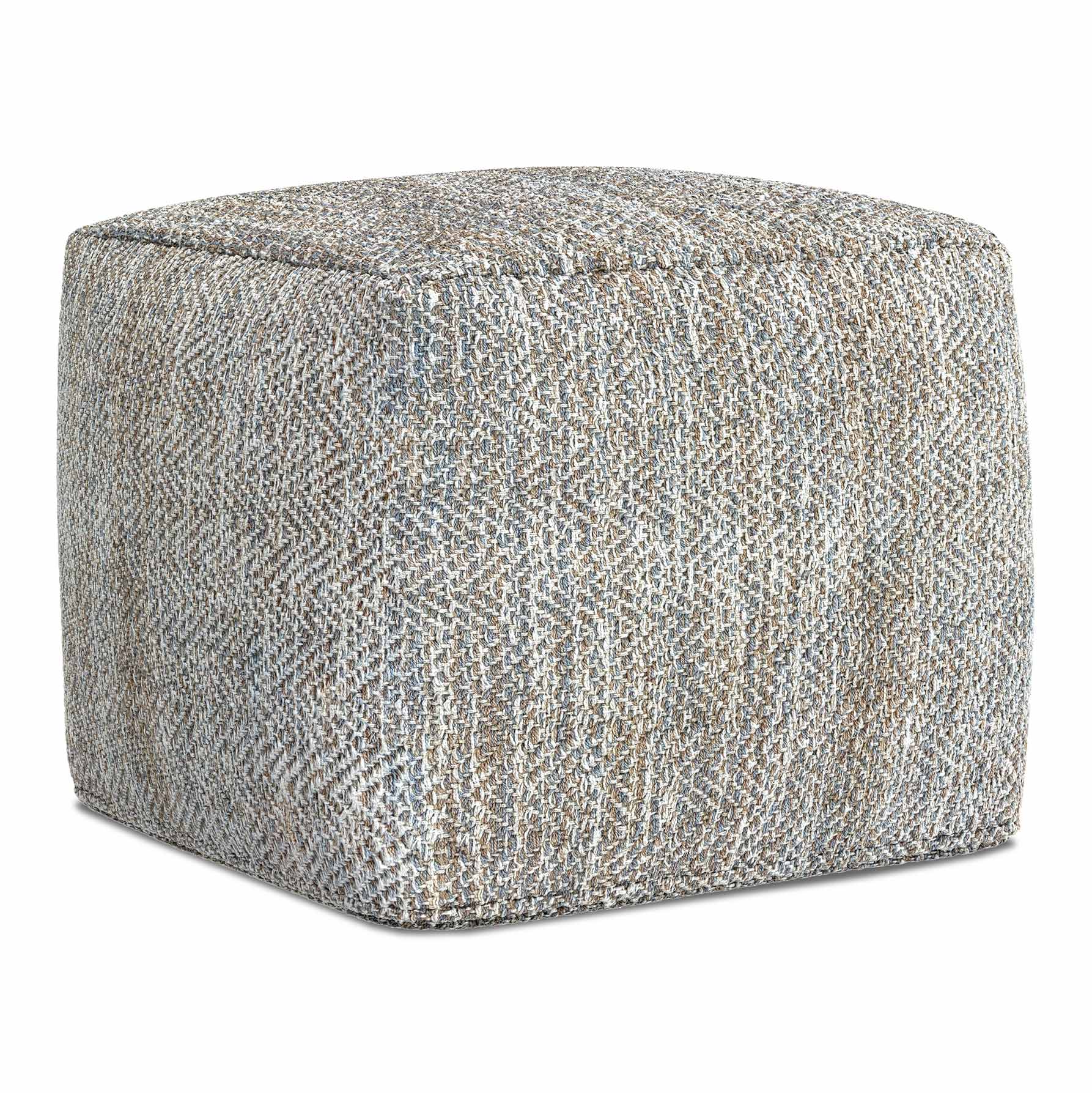 Grey | Nate 18 inch Square Pouf