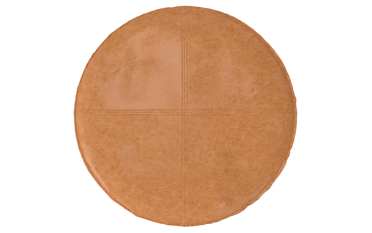 Distressed Camel Brown 32 inch | Brody 32 inch Round Coffee Table Pouf