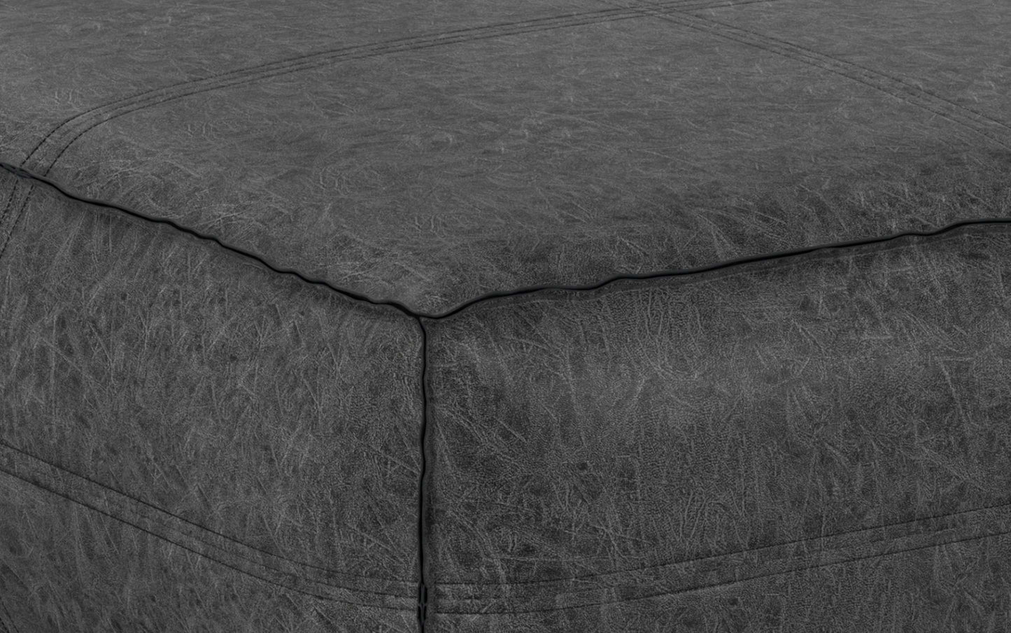 Distressed Black | Brody Extra Large Coffee Table Pouf