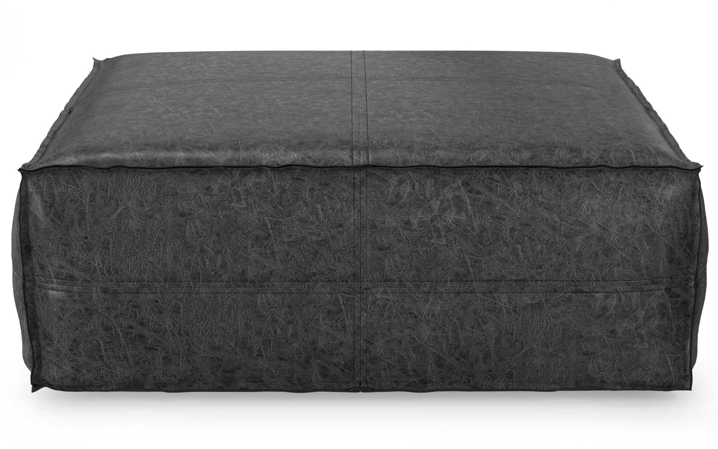 Distressed Black | Brody Extra Large Coffee Table Pouf