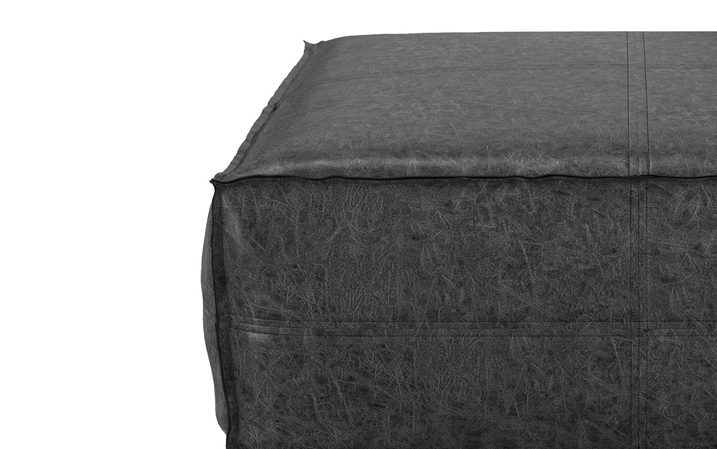 Distressed Black | Brody Extra Large Coffee Table Pouf