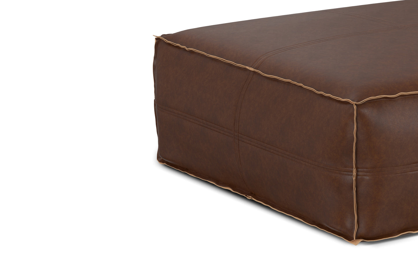 Distressed Dark Brown | Brody Extra Large Coffee Table Pouf
