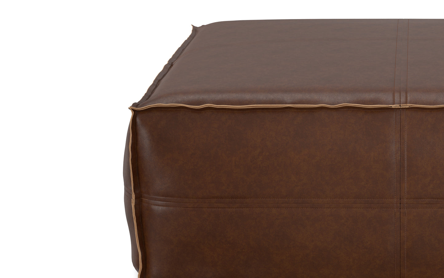 Distressed Dark Brown | Brody Extra Large Coffee Table Pouf