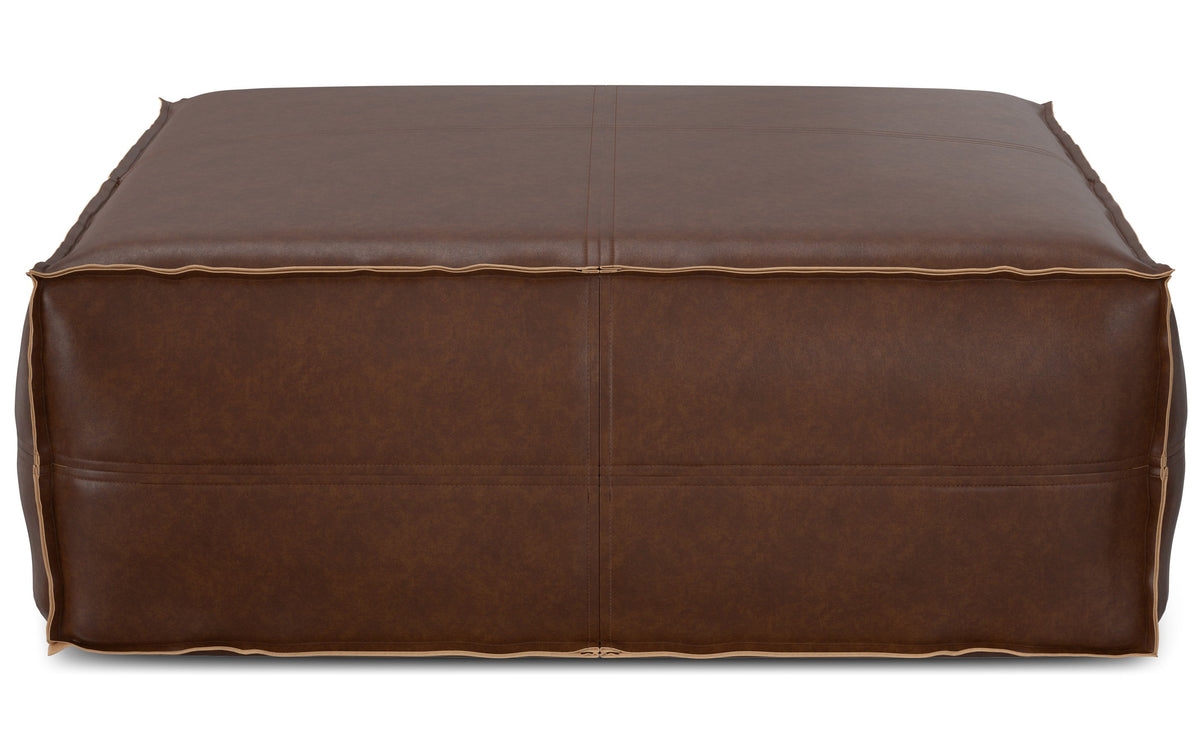 Distressed Dark Brown | Brody Extra Large Coffee Table Pouf