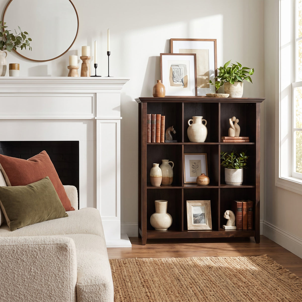 Brunette Brown | Acadian 9 Cube Bookcase