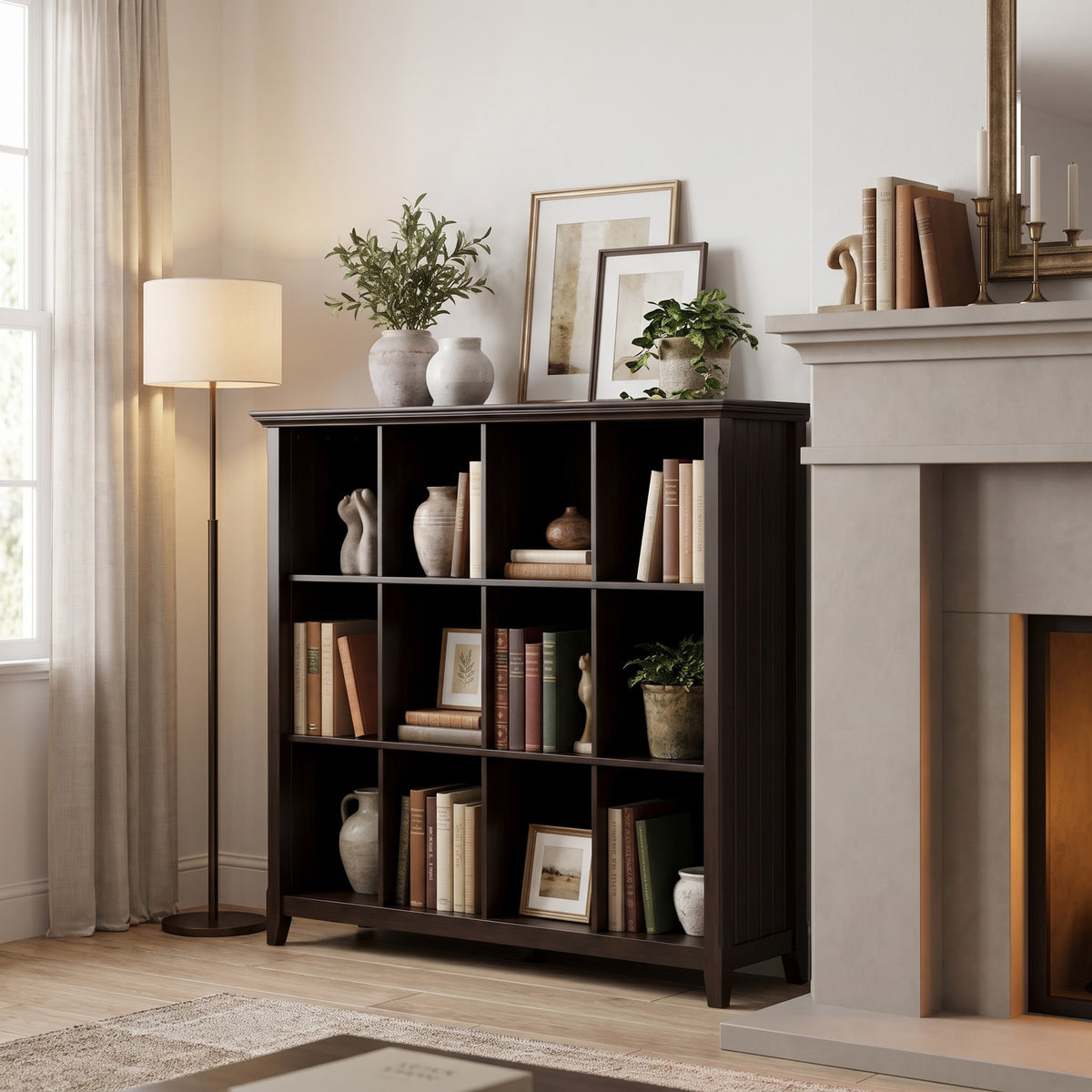 Brunette Brown | Acadian 12 Cube Bookcase