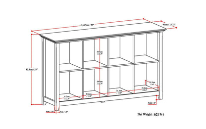 Hickory Brown | Amherst 8 Cube Storage Sofa Table