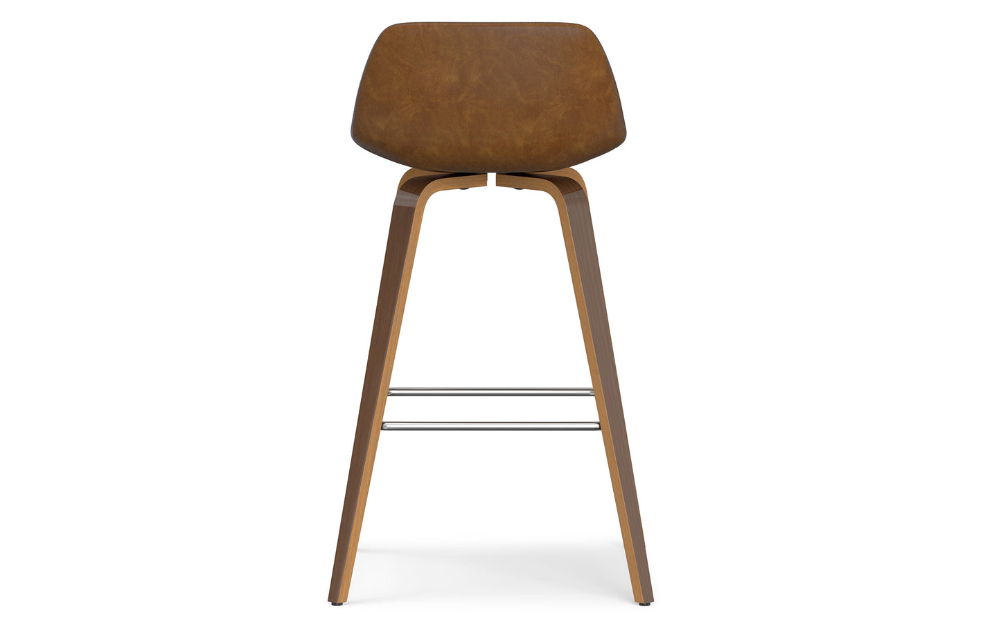 Deep Tan Vegan Leather Walnut | Randolph Bentwood 26 inch Bar Stool (Set of 2)