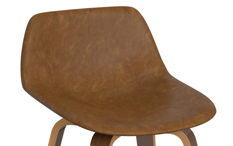 Deep Tan Vegan Leather Walnut | Randolph Bentwood 26 inch Bar Stool (Set of 2)