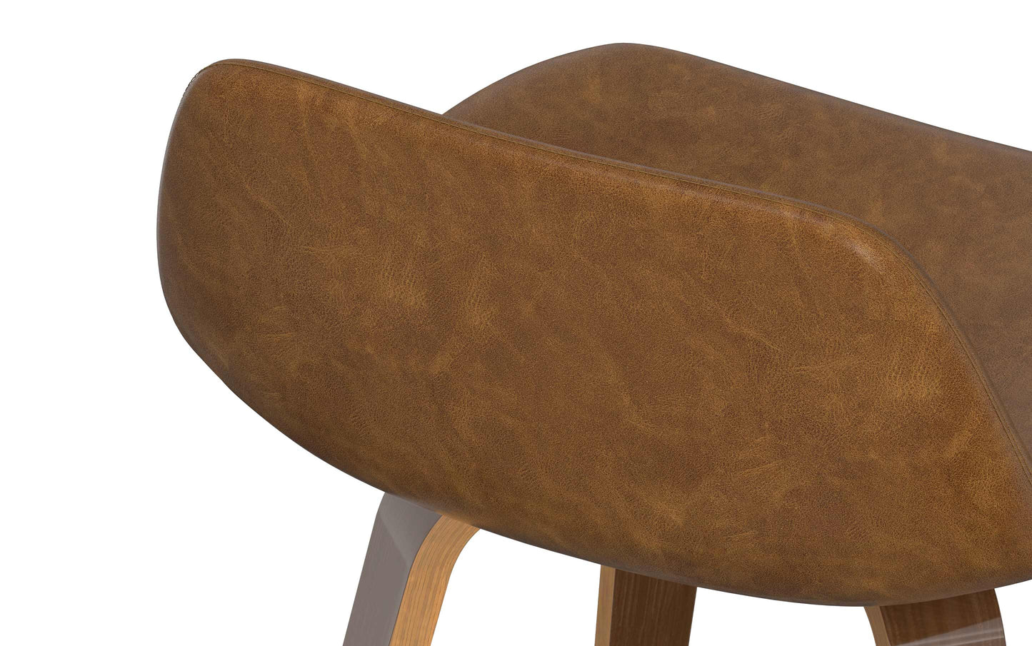 Deep Tan Vegan Leather Walnut | Randolph Bentwood 26 inch Bar Stool (Set of 2)