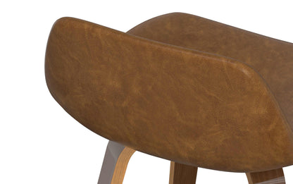 Deep Tan Vegan Leather Walnut | Randolph Bentwood 26 inch Bar Stool (Set of 2)