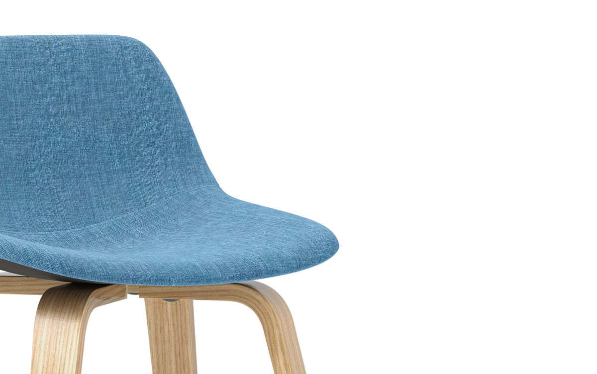 Blue Linen Style Fabric Oak | Randolph Bentwood 26 inch Bar Stool (Set of 2)