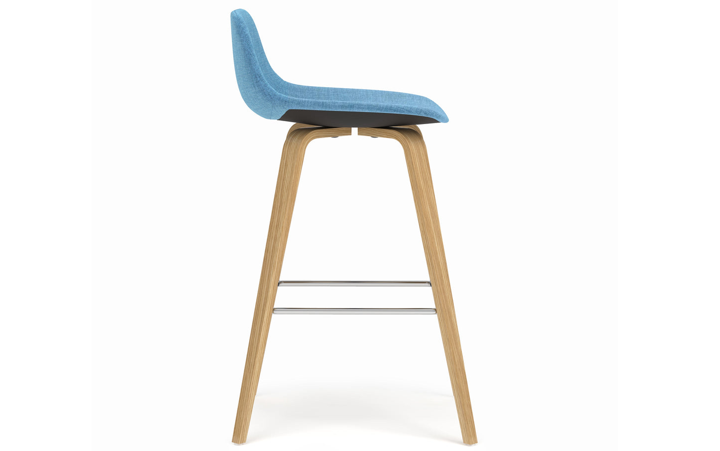 Blue Linen Style Fabric Oak | Randolph Bentwood 26 inch Bar Stool (Set of 2)