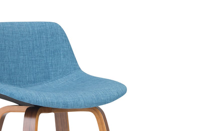 Blue Linen Style Fabric Natural | Randolph Bentwood 26 inch Bar Stool (Set of 2)