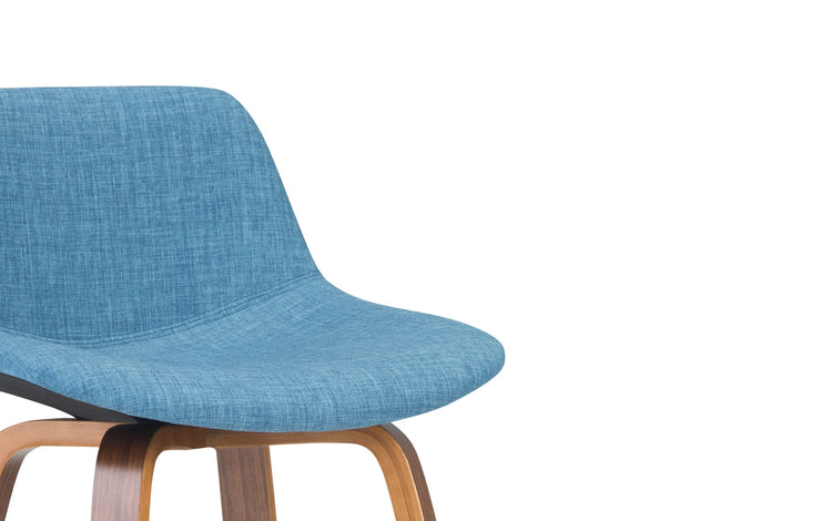 Blue Linen Style Fabric Natural | Randolph Bentwood 26 inch Bar Stool (Set of 2)