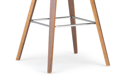 Blue Linen Style Fabric Natural | Randolph Bentwood 26 inch Bar Stool (Set of 2)