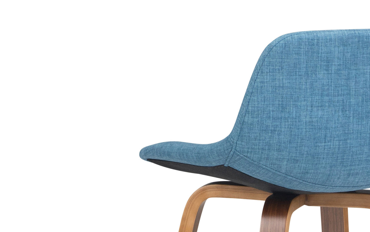 Blue Linen Style Fabric Natural | Randolph Bentwood 26 inch Bar Stool (Set of 2)