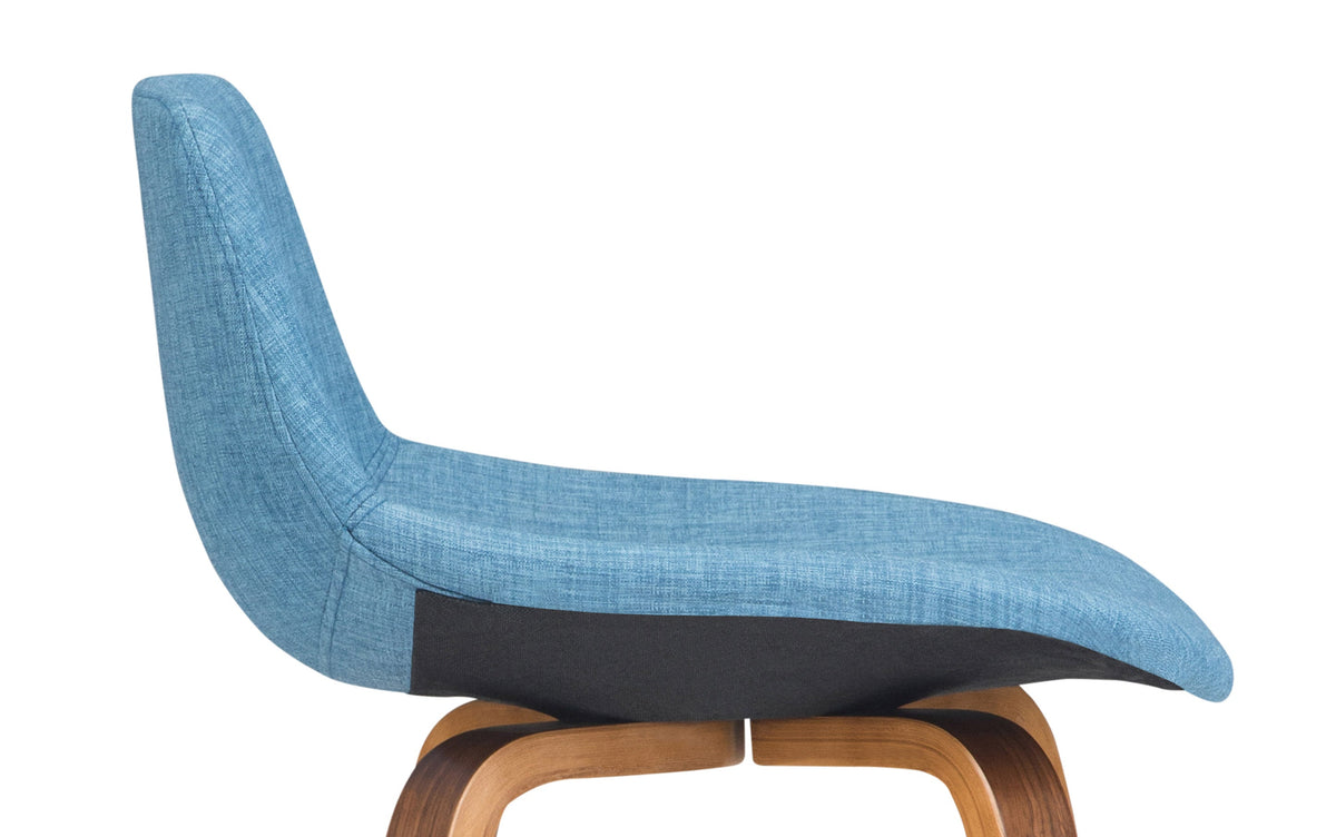 Blue Linen Style Fabric Natural | Randolph Bentwood 26 inch Bar Stool (Set of 2)