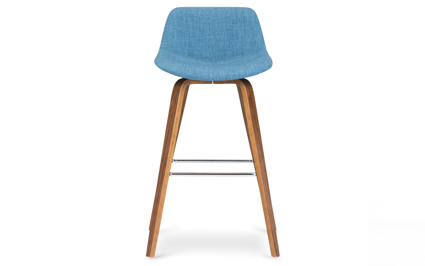 Blue Linen Style Fabric Natural | Randolph Bentwood 26 inch Bar Stool (Set of 2)