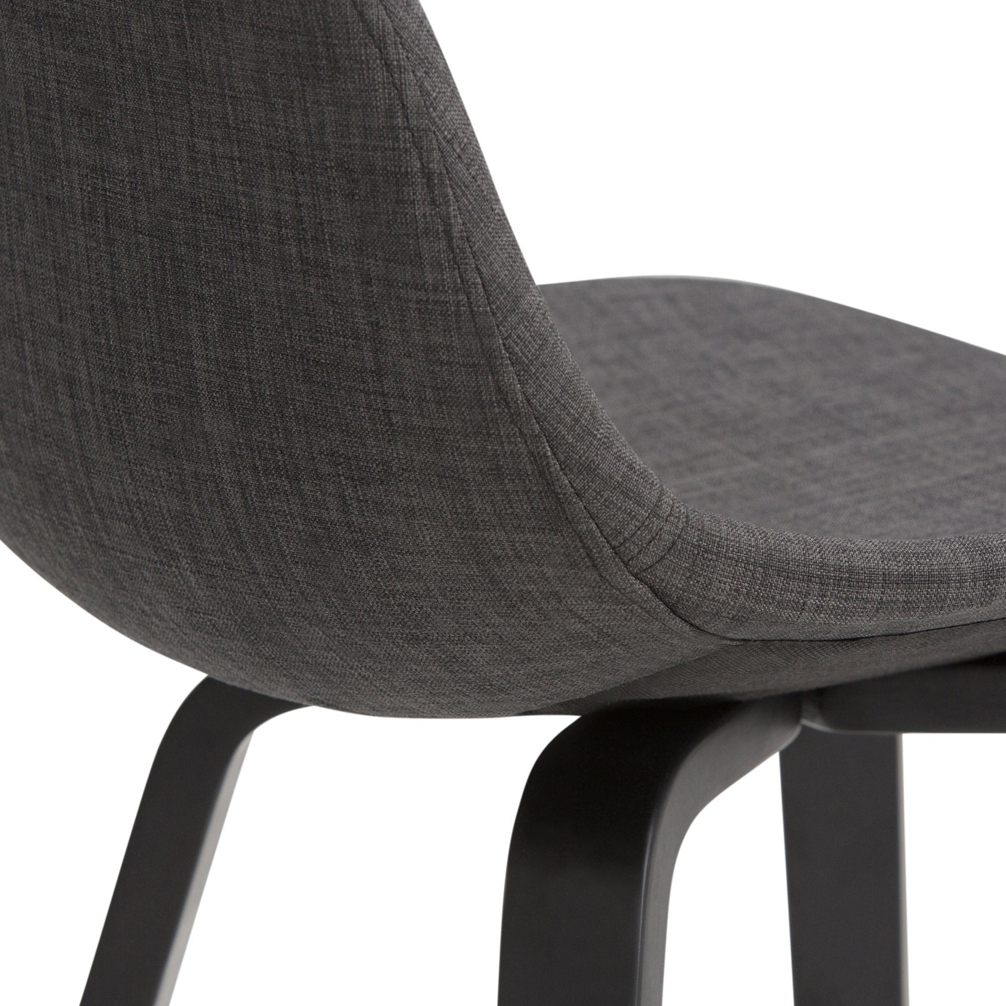 Charcoal Grey Linen Style Fabric Black | Randolph Bentwood 26 inch Bar Stool (Set of 2)