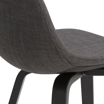 Charcoal Grey Linen Style Fabric Black | Randolph Bentwood 26 inch Bar Stool (Set of 2)