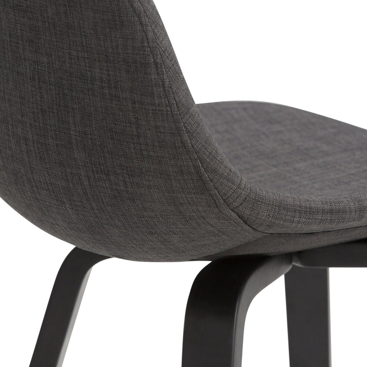 Charcoal Grey Linen Style Fabric Black | Randolph Bentwood 26 inch Bar Stool (Set of 2)