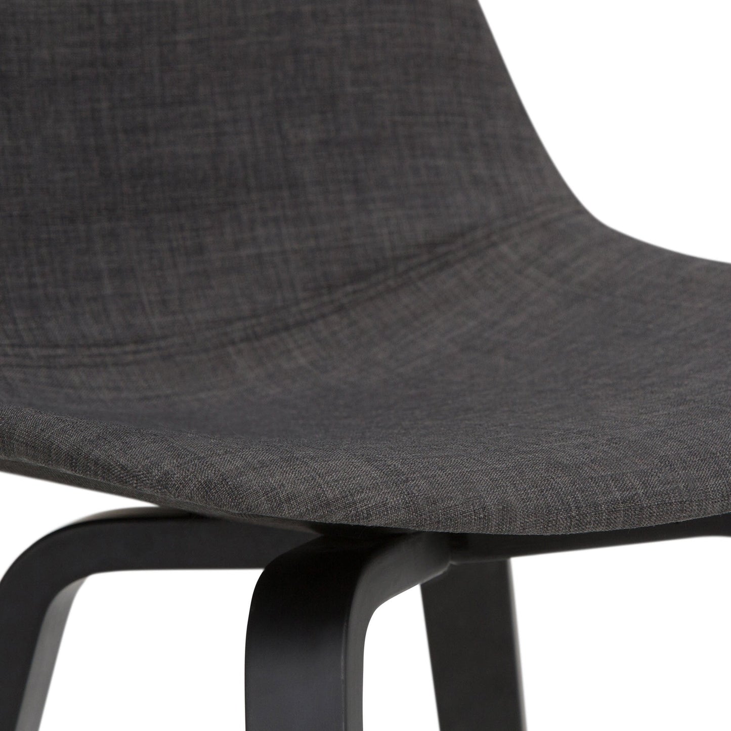 Charcoal Grey Linen Style Fabric Black | Randolph Bentwood 26 inch Bar Stool (Set of 2)