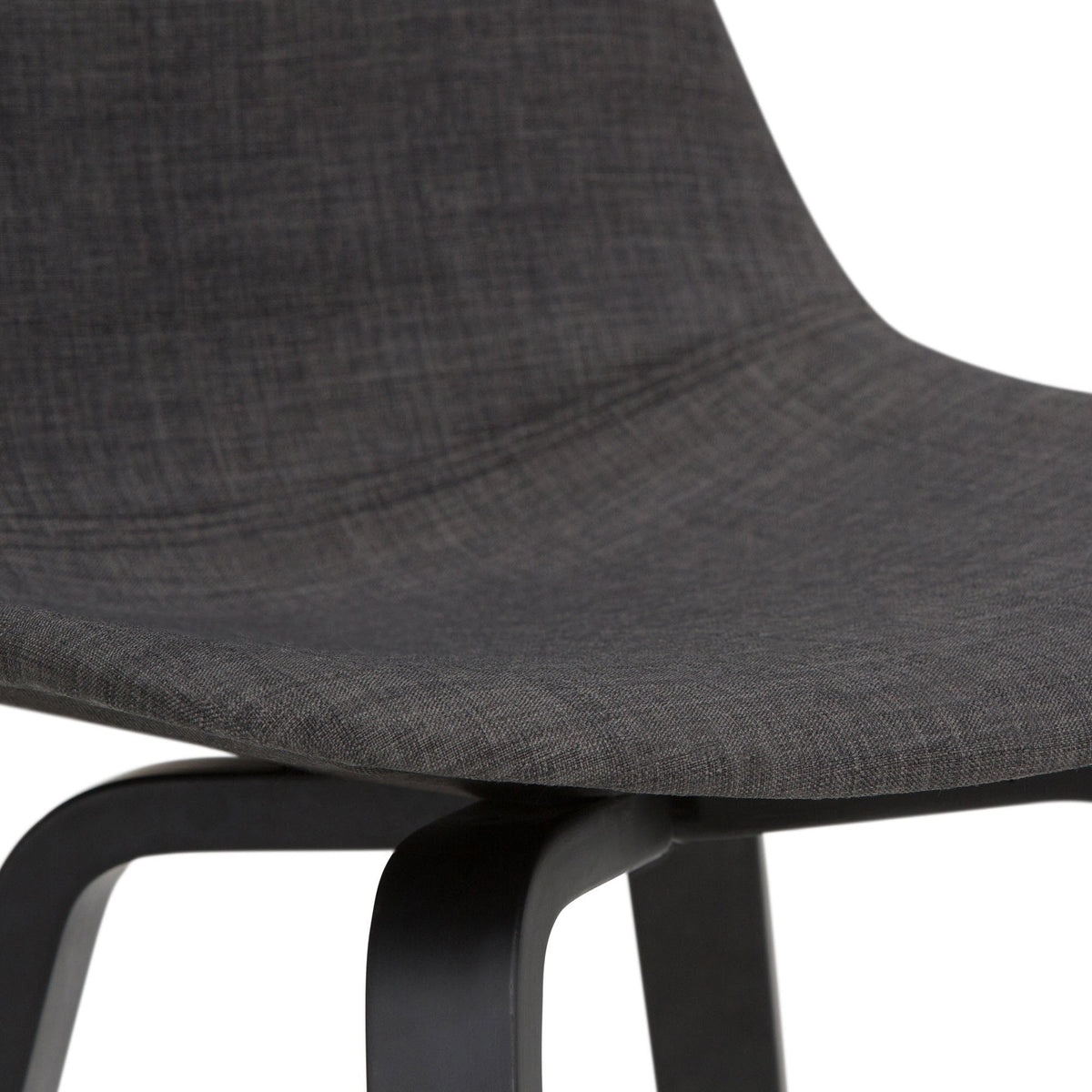 Charcoal Grey Linen Style Fabric Black | Randolph Bentwood 26 inch Bar Stool (Set of 2)