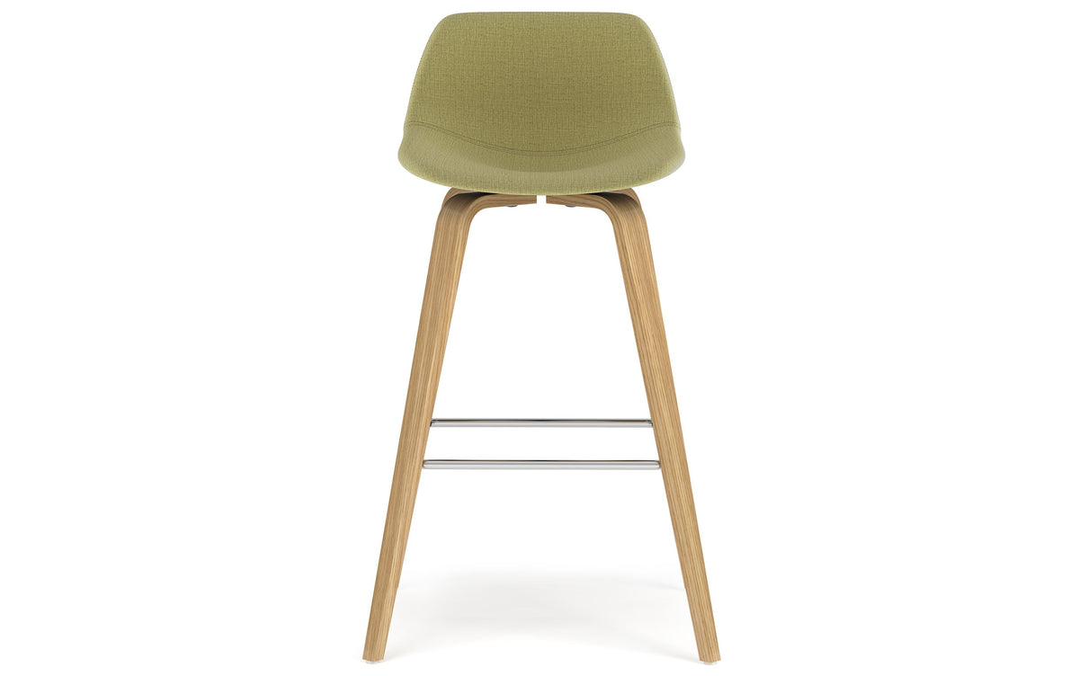Acid Green Linen Style Fabric Oak | Randolph Bentwood Counter Height Stool (Set of 2)