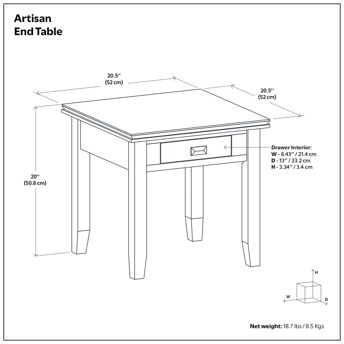 Russet Brown | Artisan End Table