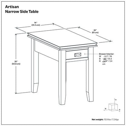 Russet Brown | Artisan Narrow End Table