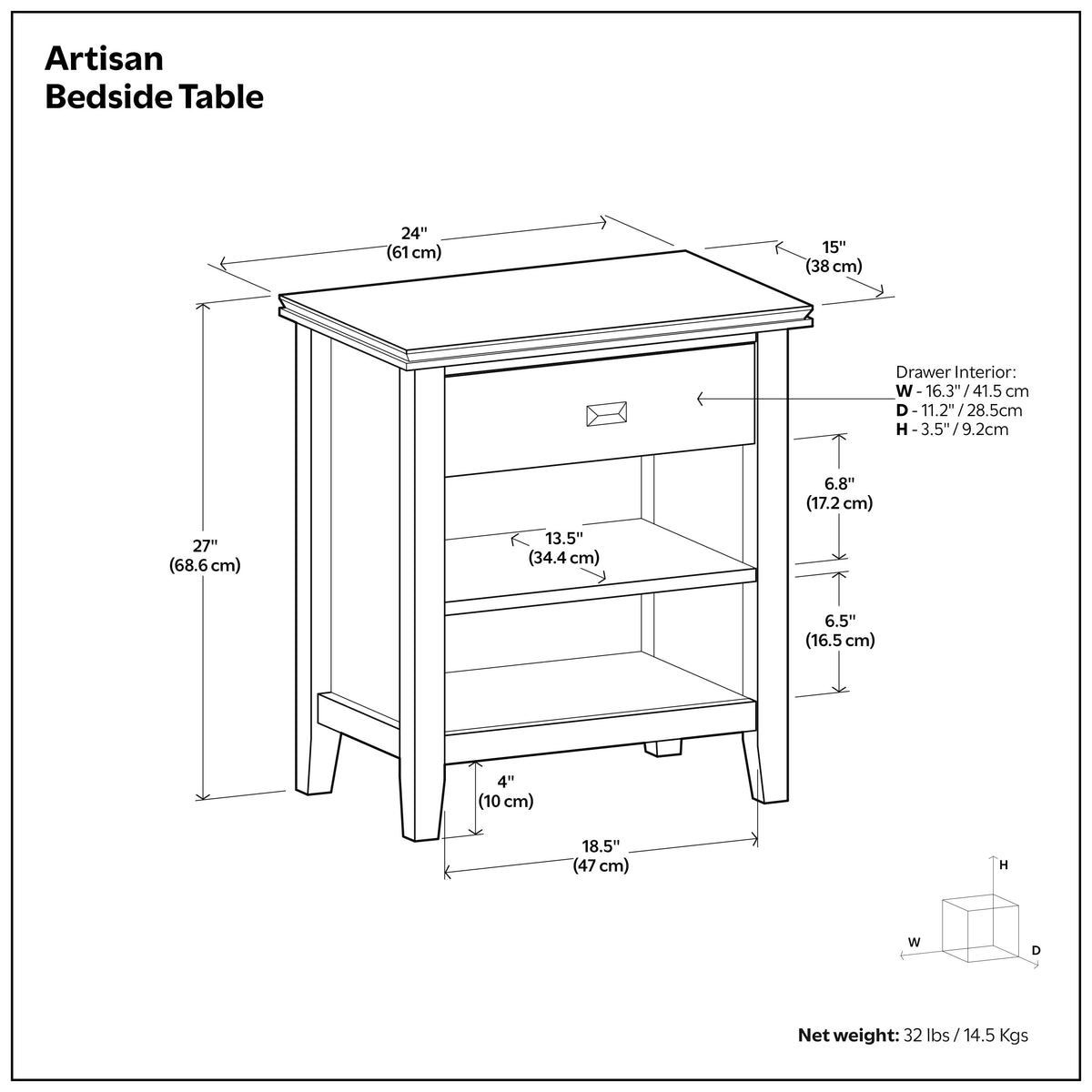 Russet Brown | Artisan Nightstand
