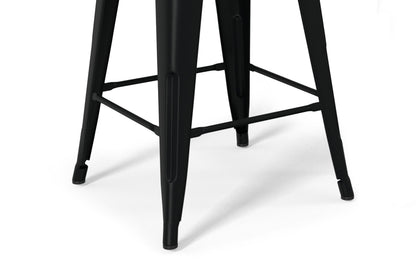 Black 24 inch | Rayne 24 inch Metal Wood Counter Height Stool (Set of 4)