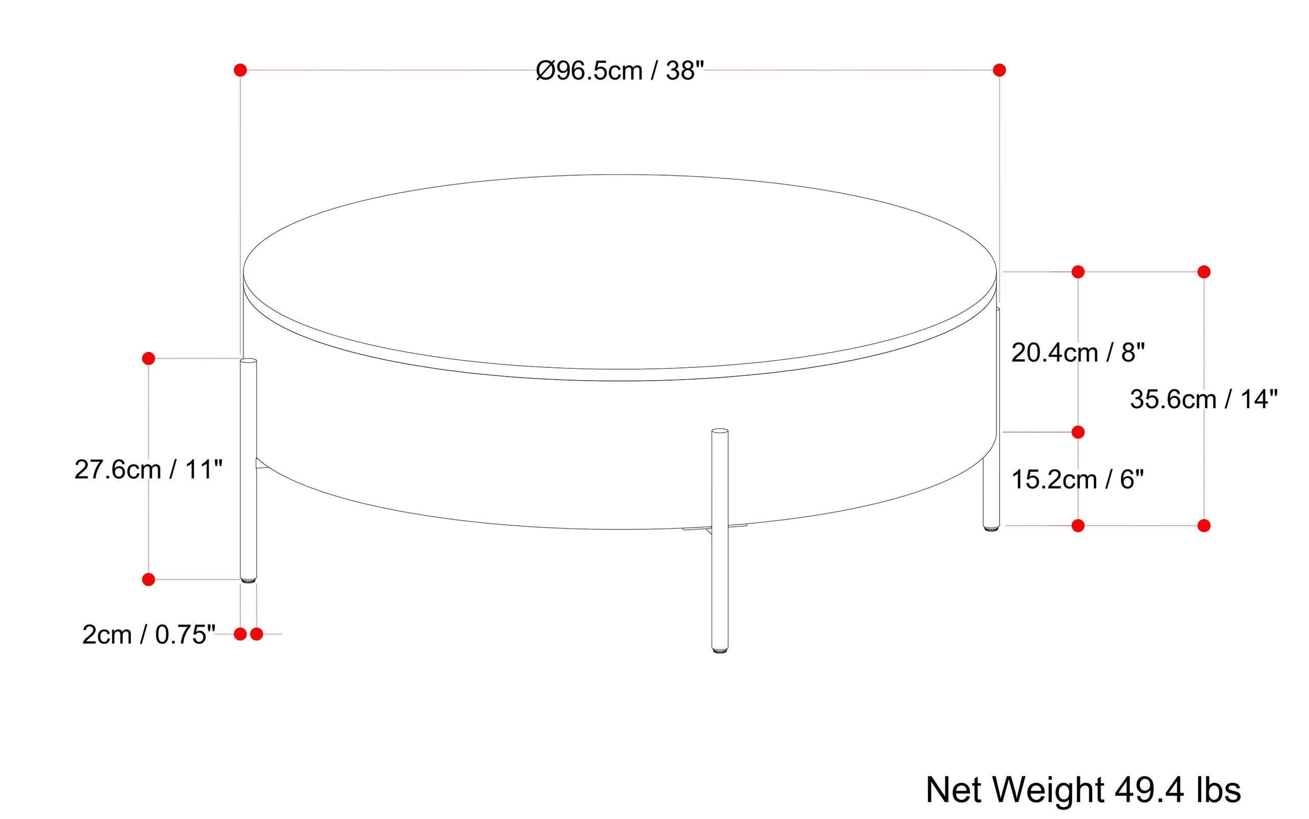 Refined Natural | Rayburn Drum Coffee Table in Mango