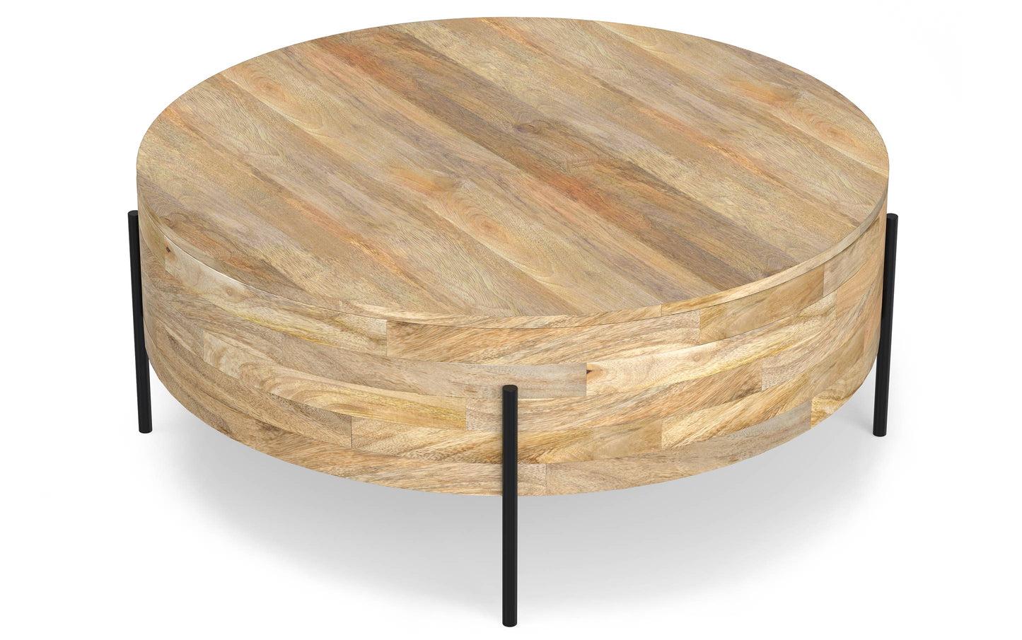 Refined Natural | Rayburn Drum Coffee Table in Mango